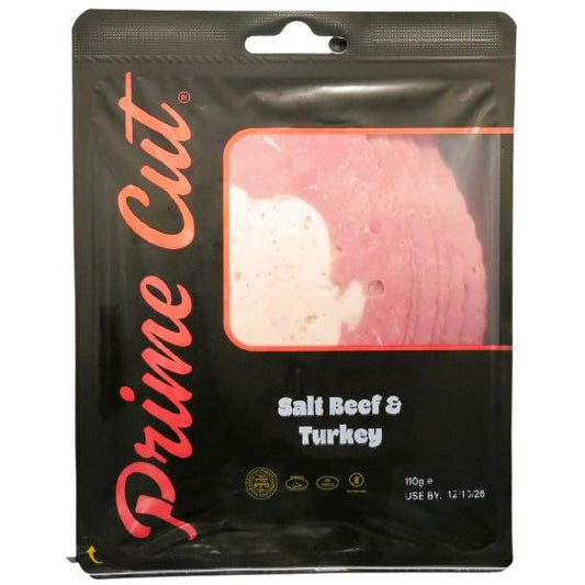 GLATT KOSHER SALT BEEF & TURKEY PRIME CUT 110 GR. 