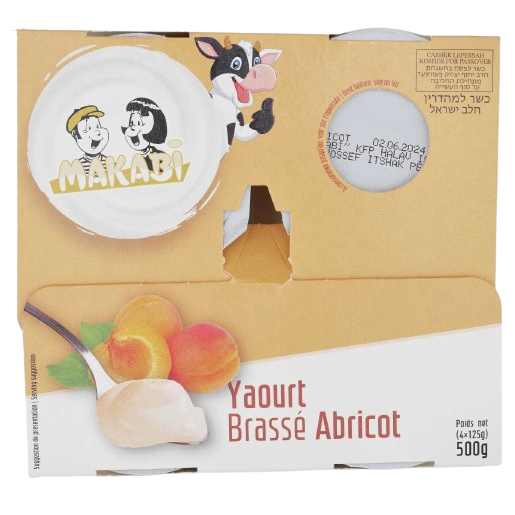 KOSHER ABRICOT YOGURT MK 4 X 125 GR.