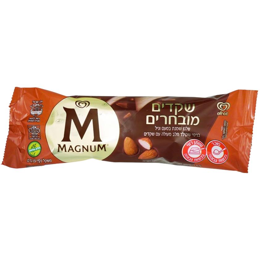 KOSHER ALMOND MAGNUM  ICE CREAM DAIRY CHOLOV ISROEL  85 GR.