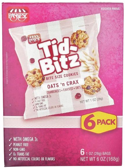 KOSHER BIT SIZE OATS 'N CRAX COOKIES PASKEZ 6 X 28 GR.
