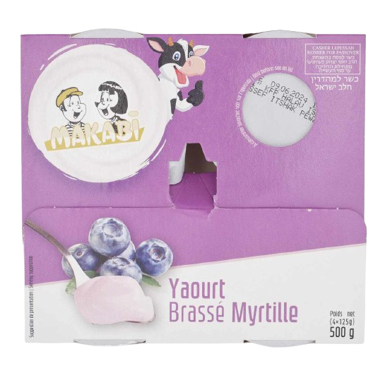 KOSHER BLUEBERRY YOGURT MK 4 X 125 GR.