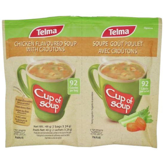 KOSHER CHICKEN FLAVORED INSTANT SOUP PARVE TELMA 43 GR.