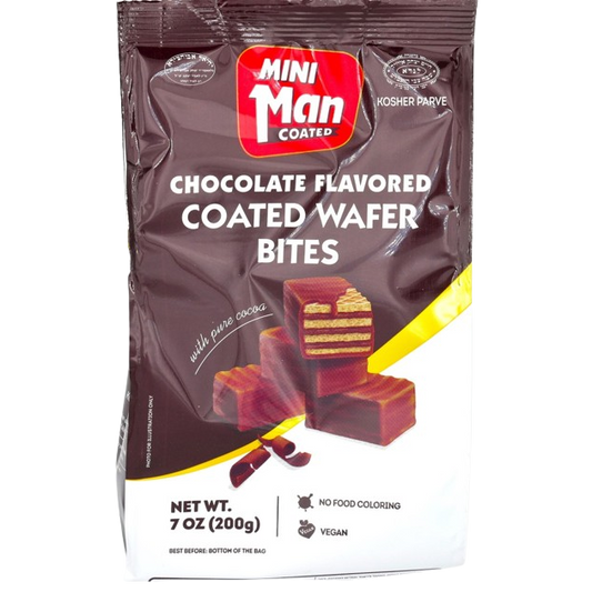 KOSHER CHOCOLATE COATED WAFER BITES MAN 200 GR.