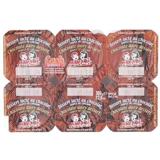 KOSHER CHOCOLATE DESSERT PETIT SUISSE MK  6 X 60 GR.