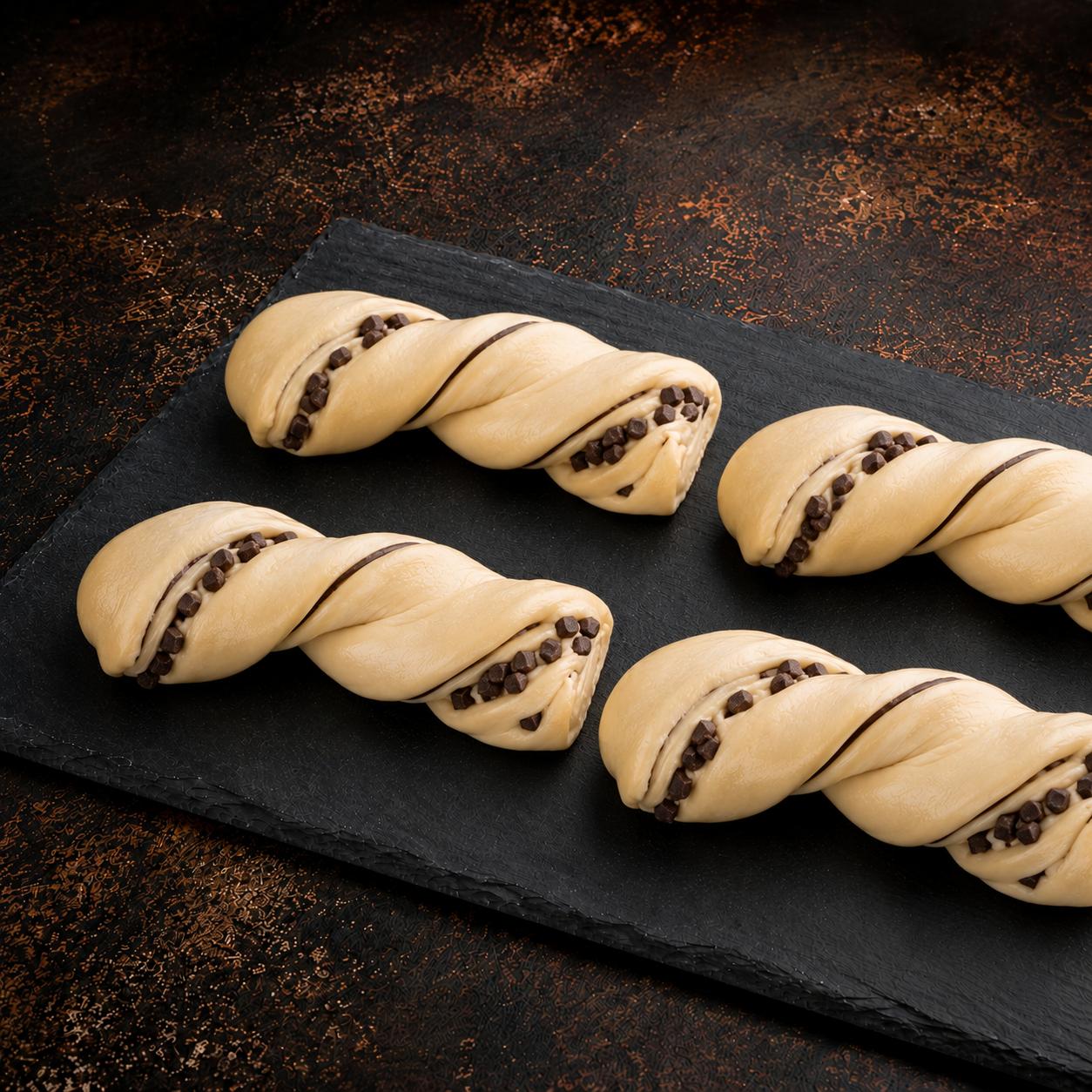 KOSHER CHOCOLATE TORSADE FROZEN UNBAKED 100 X 120 GR.