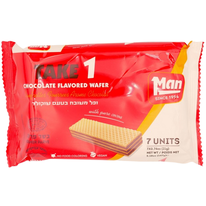 KOSHER CHOCOLATE WAFERS  TAKE 1 MAN 7 UNITS X 21 GR.