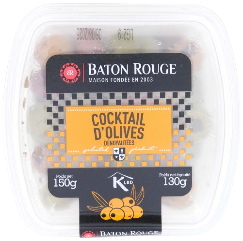 KOSHER COCKTAIL PITTED OLIVES BR. 150 GR