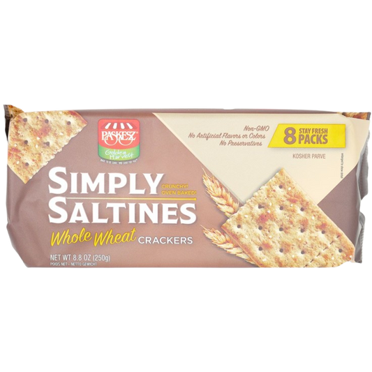 KOSHER CRACKERS SIMPLY SALTINES WHOLE WHEAT 250 GR.