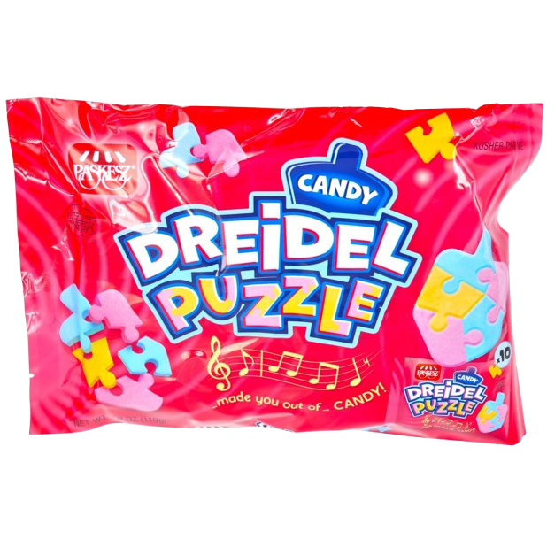 KOSHER DREIDEL PUZZLE CANDY WATCHES 10 X 11 GR. CANDY CHANUKKAH THEME
