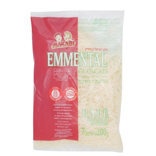 KOSHER EMMENTAL GRATED CHEESE MK 200 GR.