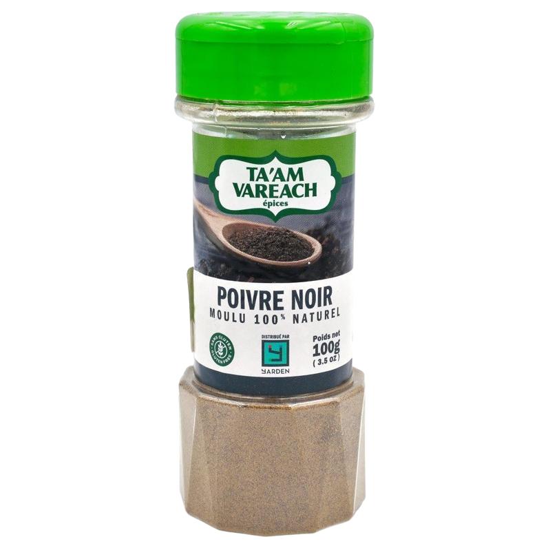 KOSHER FINE GROUND BLACK PEPPER POWDER TV 100 GR.