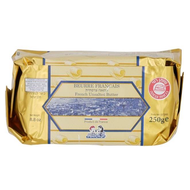 KOSHER FRENCH UNSALTED BUTTER  MK 250 GR.