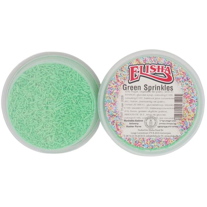 KOSHER GREEN SPRINKLES ELISHA 120 GR. CAKE SUGAR DECORATION