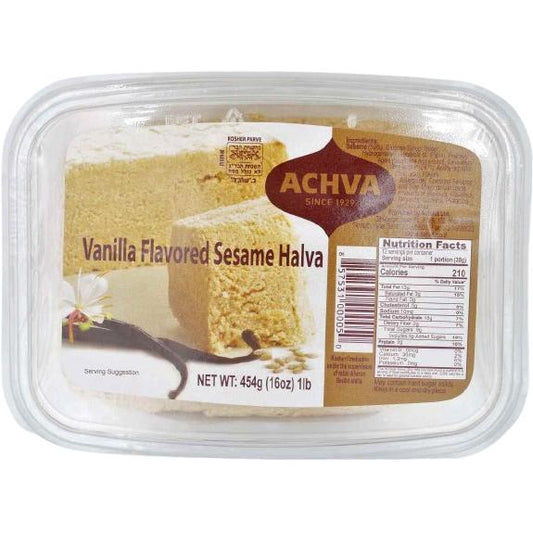 KOSHER HALVA VANILLA FLAVORED ACHVA 454 GR.