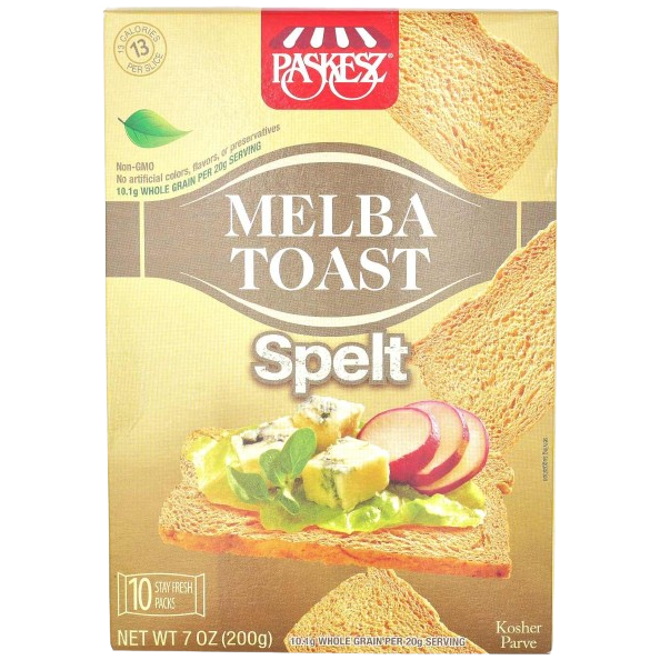 KOSHER MELBA TOAST 100% SPELT PASKESZ  (10X20GR.) 200 GR.