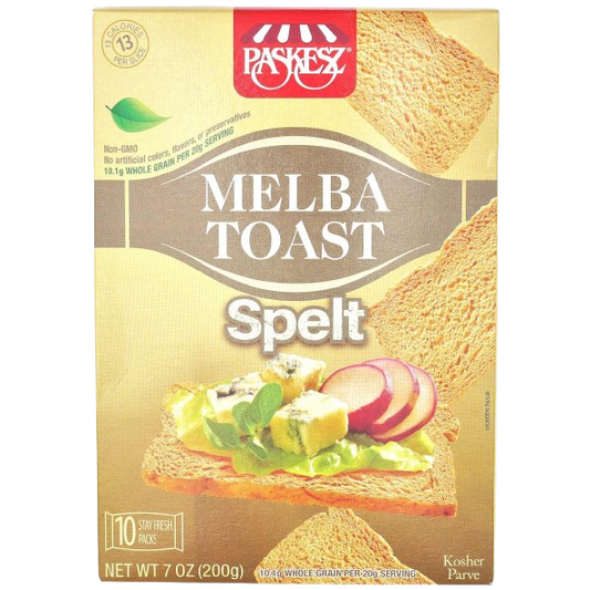KOSHER MELBA TOAST 100% SPELT PASKESZ  (10X20GR.) 200 GR.