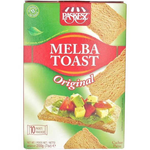 KOSHER MELBA TOAST ORIGINAL PASKESZ (10X20 GR.) 200 GR.