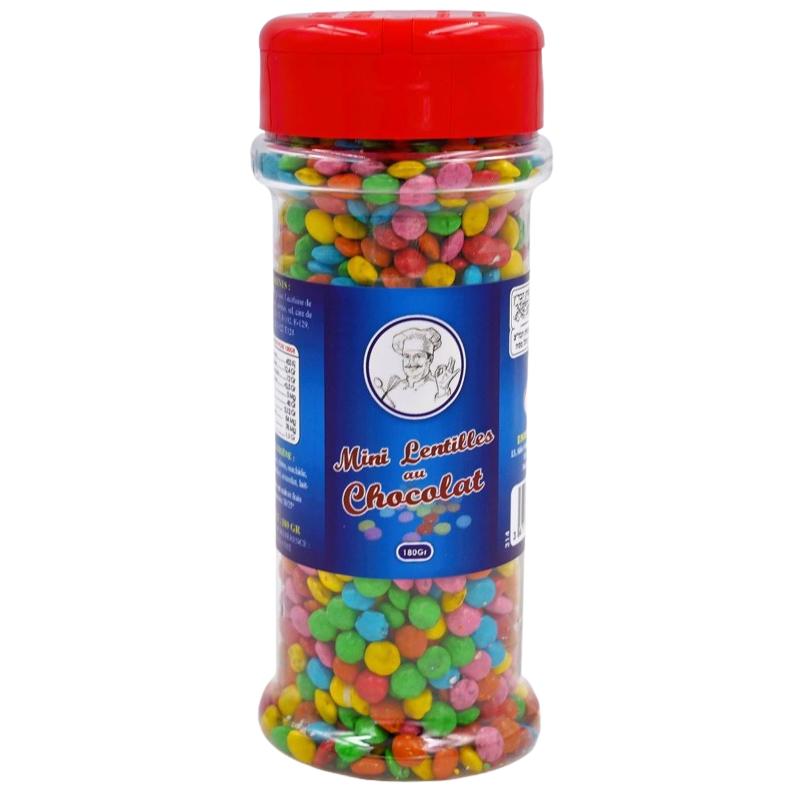 KOSHER MINI MULTICOLORED CHOCOLATE LENTILS KLP EN 180 GR.
