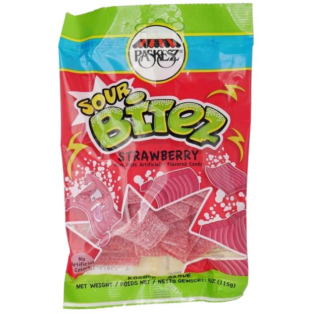 KOSHER MINI  SOUR BITEZ STRAWBERRY PASKESZ 115 GR.