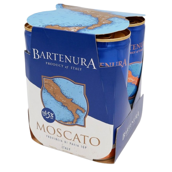 KOSHER MOSCATO D'ASTI BARTENURA 4 CANS OF 250 ML White Sparkling Wine 