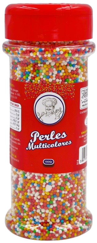 KOSHER MULTICOLORED ROUND SPRINKLES KLP EN 200 GR.