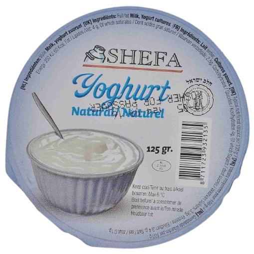 KOSHER NATURAL YOGURT SHEFA 125 GR.