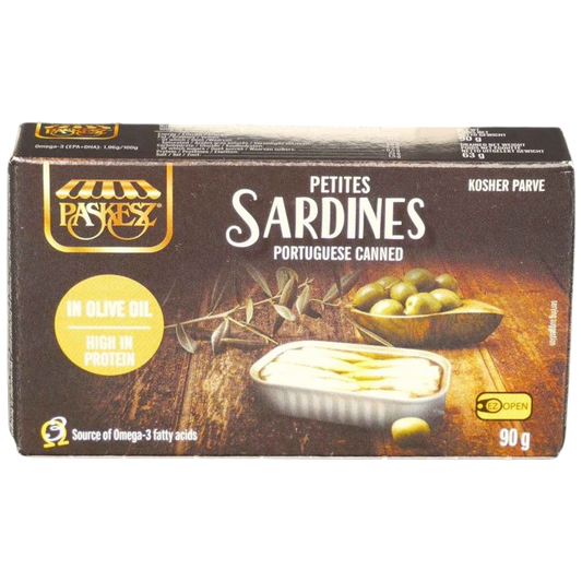 KOSHER PETIT SARDINES PORTUGUESE IN OLIVE OIL 90 GR.