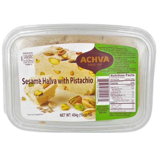 KOSHER  PISTACHIO HALVA ACHVA 454 GR.