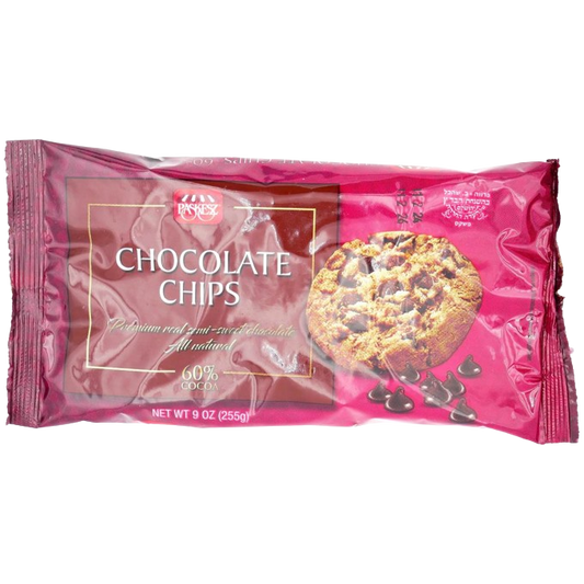 KOSHER PREMIUM CHOCOLATE CHIPS 60% PASKESZ 255 GR.