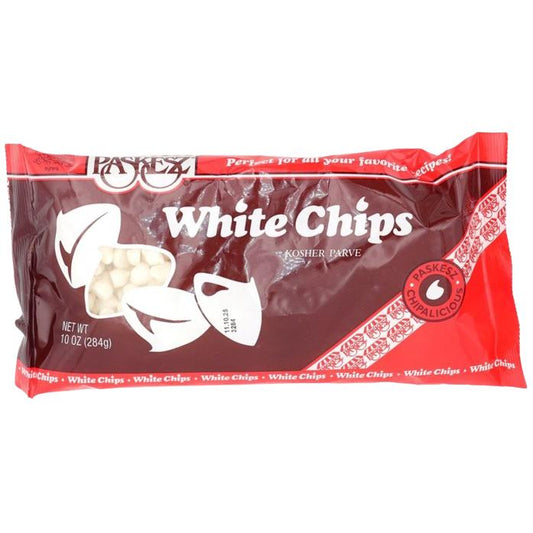 KOSHER PREMIUM WHITE CHOCOLATE CHIPS PASKESZ 284 GR.
