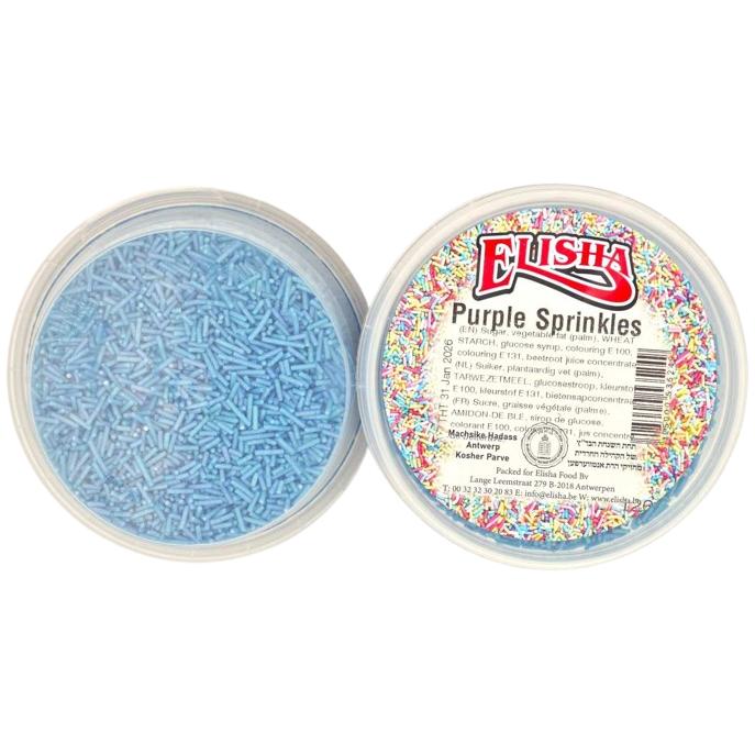 KOSHER PURPLE SPRINKLES ELISHA 120 GR SUGAR DECORATIONS