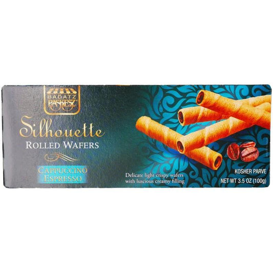 KOSHER ROLLED WAFER CAPPUCCINO ESPRESSO SILHOUETTE 100 GR.