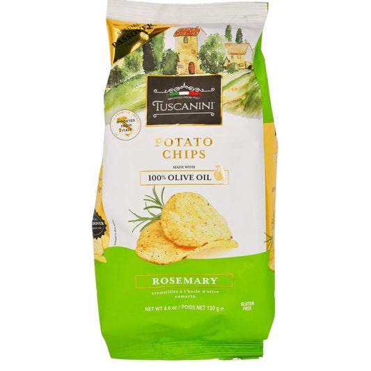 KOSHER ROSEMARY POTATO CHIPS MADE WITH 100% OLIVE OIL TUSCANINI KLP 130 GR.