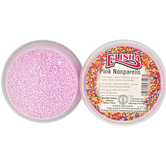 KOSHER ROUND PINK SPRINKLES ELISHA 120 GR.  CAKE SUGAR DECORATIONS