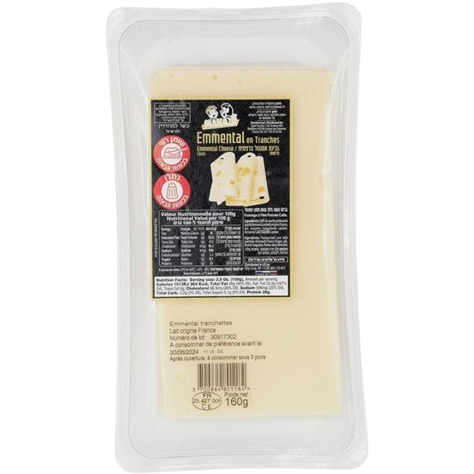KOSHER SLICED EMMENTAL CHEESE MK 160 GR.