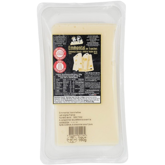 KOSHER SLICED EMMENTAL CHEESE MK 160 GR.