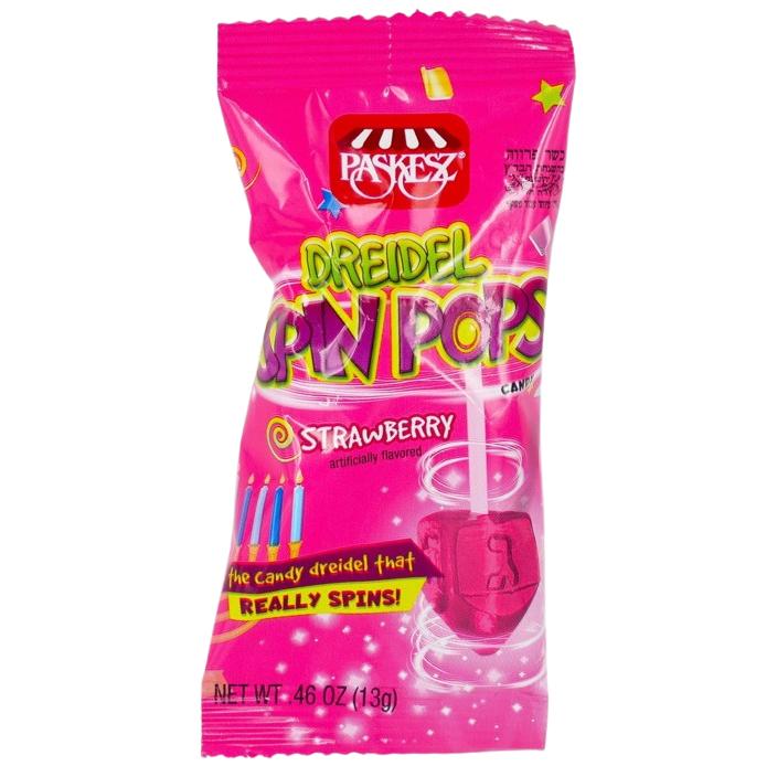 KOSHER STRAWBERRY DREIDEL SPIN POPS PASKESZ 13 GR.