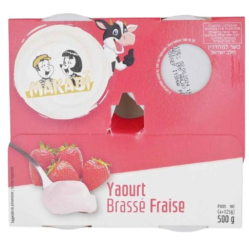 KOSHER STRAWBERRY YOGURT MK 4 X 125 GR.