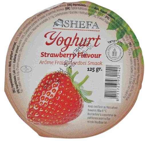 KOSHER STRAWBERRY YOGURT SHEFA 125 GR.