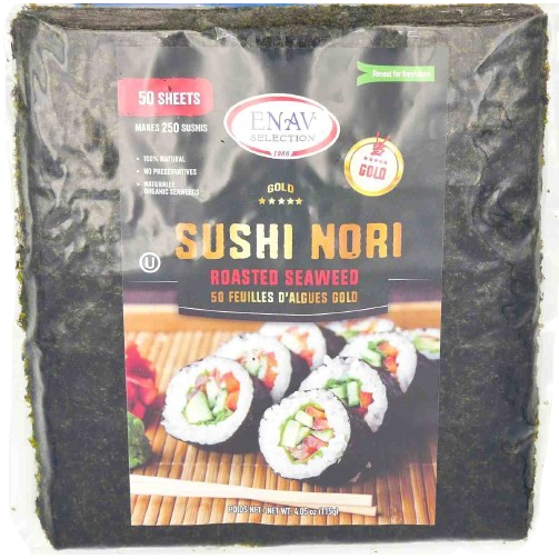 KOSHER SUSHI NORI ROASTED SEAWEED 50 SHEET 115 GR.