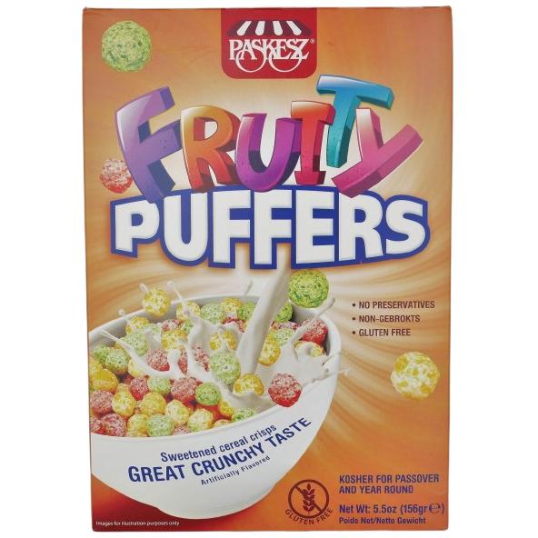 KOSHER SWEETENED CEREAL CRISPS FRUITY PUFFERS KLP 156 GR.
