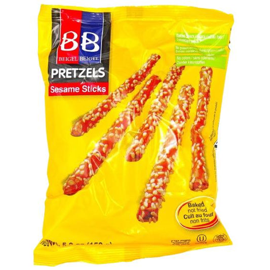 KOSHER THIN SESAME STICK PRETZELS BB  150 GR.