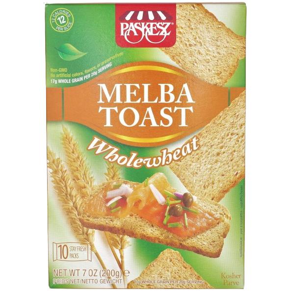 KOSHER WHOLEWHEAT MELBA TOAST PASKESZ (10X20GR.) 200 GR.