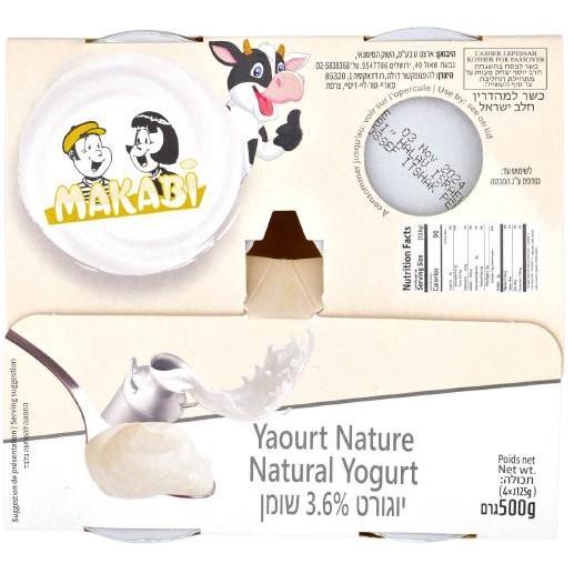 KOSHER YOGURT NATURAL MK 4 X 125 GR.