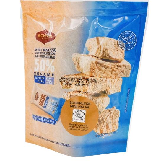 MINI HALVA SNACK SUGARFREE 3 FLAVOUR ACHVA KLP 150 GR.