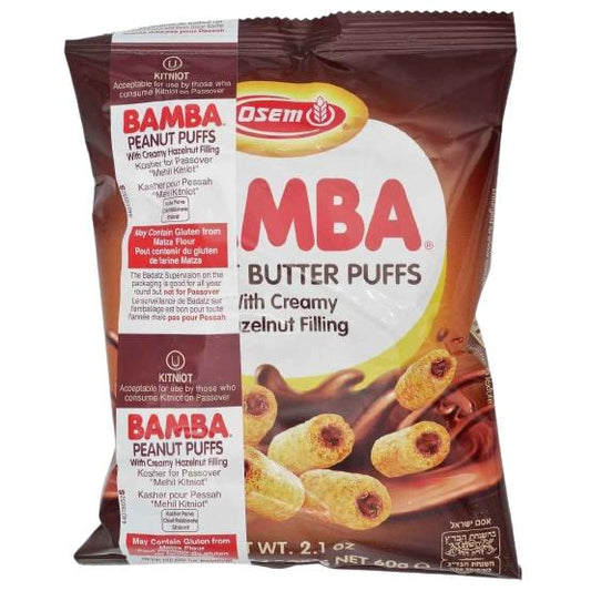 OSEM BAMBA WITH HAZELNUT FILLING KOSHER SNACK  KLP 60 GR.