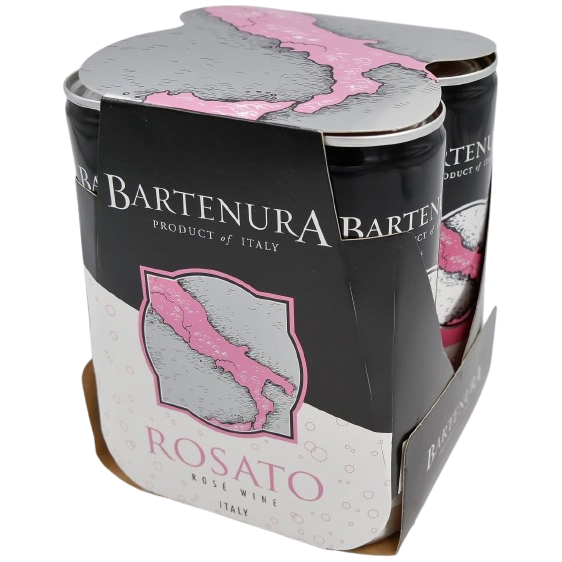 KOSHER ROSE WINE BARTENURA 4 CANS OF 250 ML Sparkling Wine
