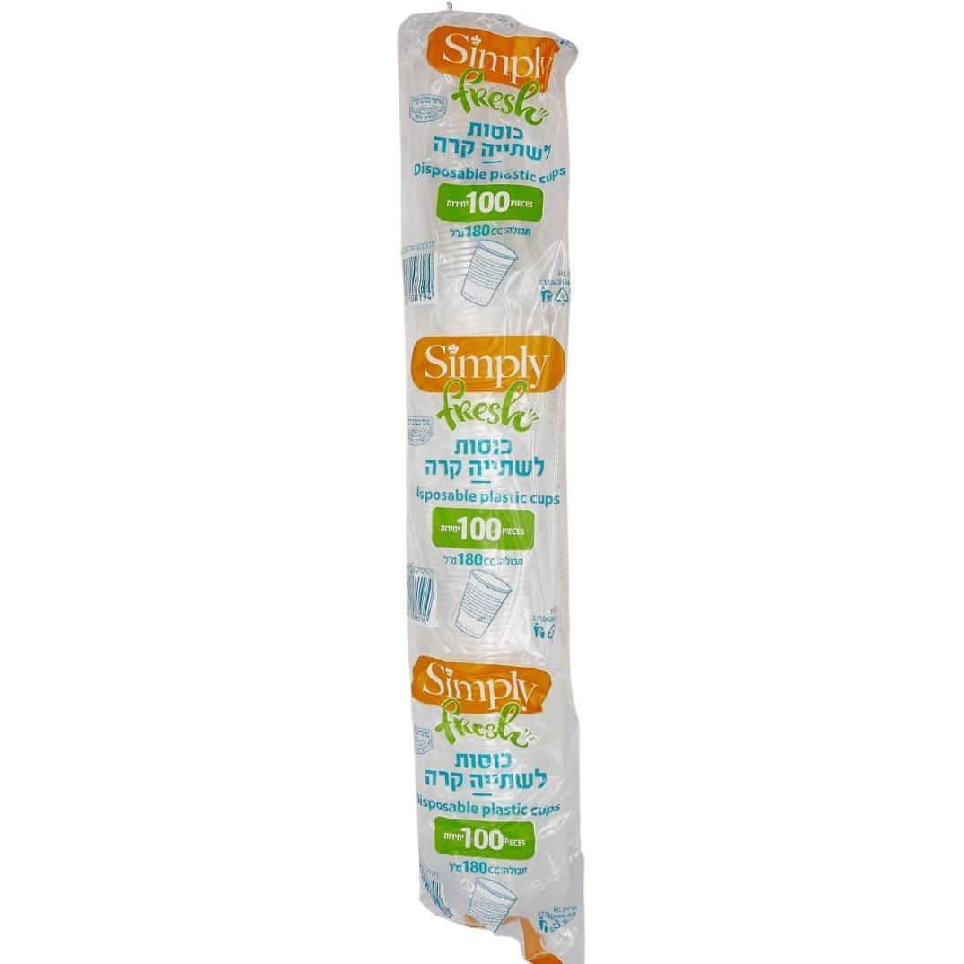 100 BICCHIERI PLASTICA TRASPARENTE SIMPLY FRESH 180 ML