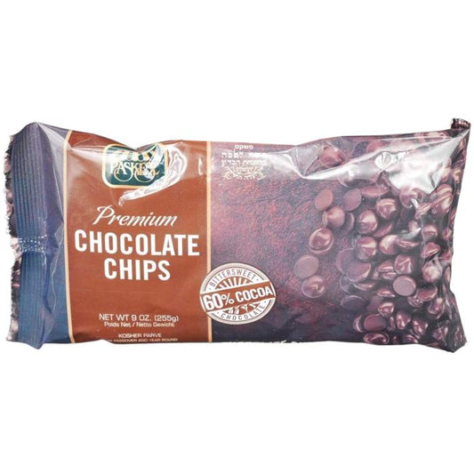 PREMIUM KOSHER CHOCOLATE CHIPS 60%  PASKESZ KLP 200 GR.