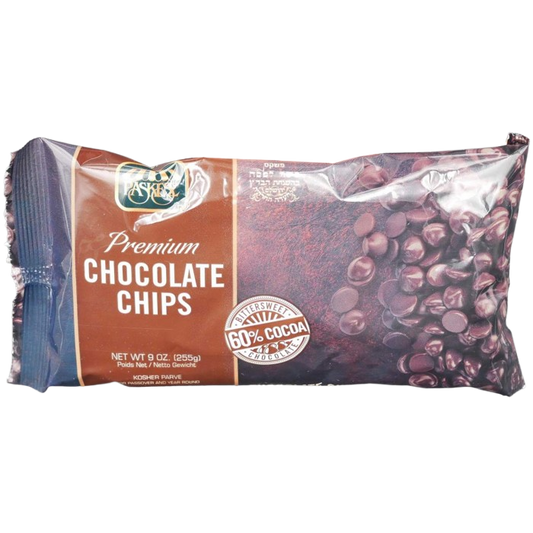 PREMIUM KOSHER CHOCOLATE CHIPS 60%  PASKESZ KLP 200 GR.
